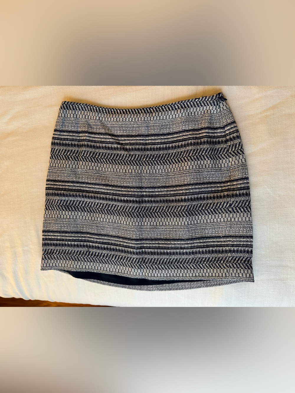 Banana Republic Black and White Knit Mini Skirt